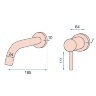 Mezclador de lavabo Rea Lungo oro rosa (REA-B8548)