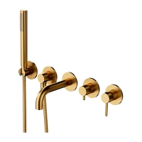 Omnires Y 5-hole bath mixer brushed gold (Y1237/1SGLB)