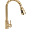 Grifo de cocina Rea Cross con caño extraíble, dorado cepillado (REA-B5311)
