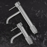 смеситель для умывальника Rea Lungo Stripe низкий, brushed nickel (REA-B8052)