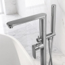 смеситель для ванны Rea Logan напольный brushed nickel (REA-B2222)