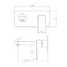 Mezclador de lavabo empotrado Omnires Parma negro mate (PM7415BL)