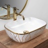 Lavabo Rea Belinda Wave 46,5x33 blanco/oro (REA-U8472)