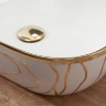 Lavabo Rea Belinda Wave 46,5x33 blanco/oro (REA-U8472)