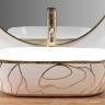 Lavabo Rea Belinda Wave 46,5x33 blanco/oro (REA-U8472)
