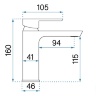 Mezclador de lavabo Rea Argus negro (REA-B6210)