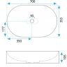 washbasin Rea Iris 70x35,5 grey matt (REA-U4306)