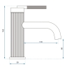 Mezclador de lavabo Rea Argon bajo, oro cepillado (REA-B7801)