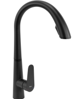 Grifo monomando de cocina Rea Ross con caño extraíble, negro (REA-B5313)