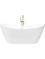 ванна акриловая Rea Ferrano Slim 170х80 + сифон + клапан click/clack, white (REA-W4330)