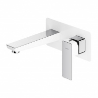 Grifo monomando para lavabo Omnires Parma cromo/blanco (PM7415CRB)