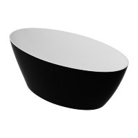Bañera de piedra artificial Omnires Siena 160x80 rectangular negra (SIENAWWBCP)