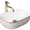 Lavabo Rea Belinda Diamond 46,5x33,5 blanco/dorado (REA-U8471)