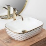 Lavabo Rea Belinda Diamond 46,5x33,5 blanco/dorado (REA-U8471)