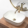 Lavabo Rea Belinda Diamond 46,5x33,5 blanco/dorado (REA-U8471)