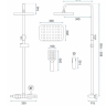 shower system Rea Rob black, with thermostat (REA-P6627)