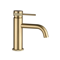 Mezclador de lavabo bajo Rea Lungo Grip, oro cepillado (REA-B6950)