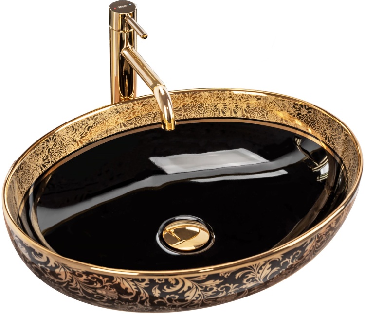 Lavabo Rea Margot 52x40 oro negro (REA-U8978)