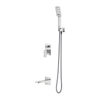 Sistema de ducha y bañera empotrable cromado Omnires Fresh (SYSFRW01CR)