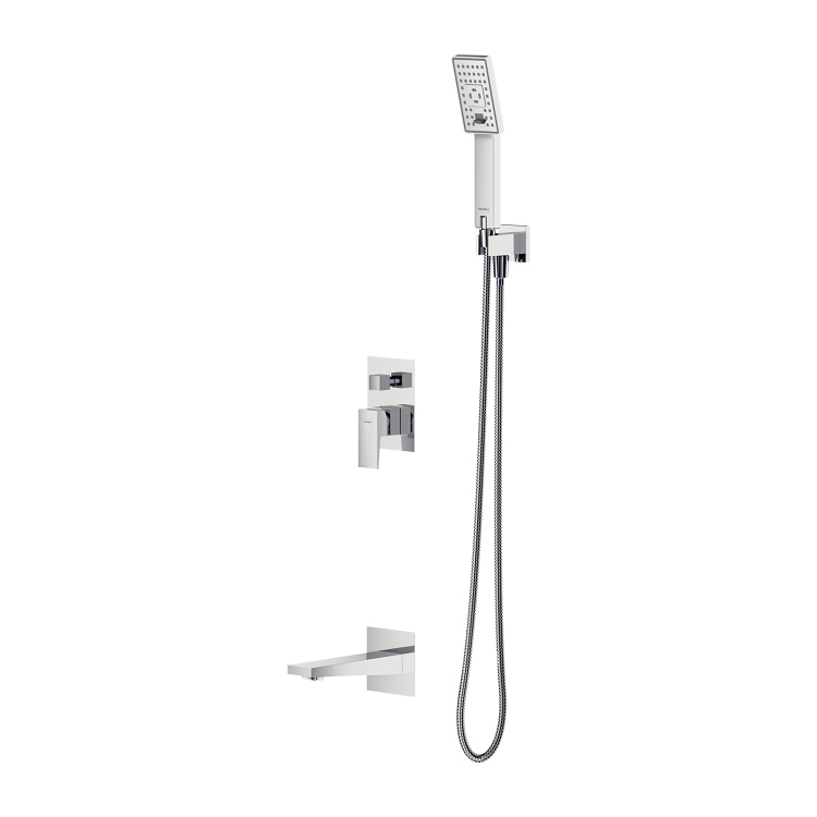 Sistema de ducha y bañera empotrable cromado Omnires Fresh (SYSFRW01CR)