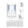 shower cabin Rea Look 90x90x190 safety glass, transparent, chrome (REA-K7905)