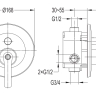 concealed shower mixer Omnires Armance chrome (AM5235CR)