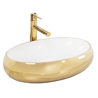 Lavabo Rea Melania 40,5x60 dorado/blanco (REA-U1050)