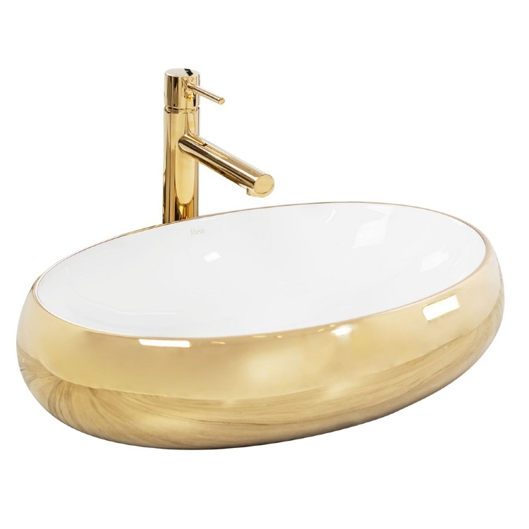 Lavabo Rea Melania 40,5x60 dorado/blanco (REA-U1050)