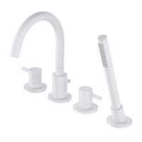 Omnires Y 4-hole bath mixer matt white (Y1232WM)
