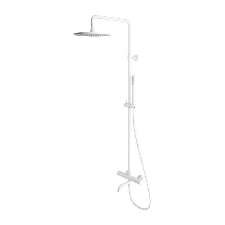 Omnires Y shower system with thermostat, matt white (Y1234WM)