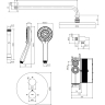shower system with thermostat Omnires Y grafit (SYSYT05GR)