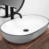Lavabo Rea Cleo 60,5x41 blanco y negro (REA-U6210)