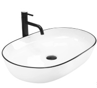 Lavabo Rea Cleo 60,5x41 blanco y negro (REA-U6210)