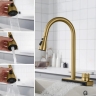 kitchen mixer tap Rea Conor with pull-out spout, gold brush (REA-B6312)