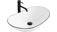 Lavabo Rea Royal Black Edge 36x62,5 blanco (REA-U8569)