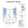 shower cabin Rea Concept Black 90x90 transparent glass (REA-K5478)