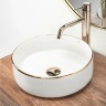 Lavabo Rea Sami 36x36 borde dorado (REA-U6758)