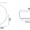 Lavabo Rea Sami 36x36 borde dorado (REA-U6758)