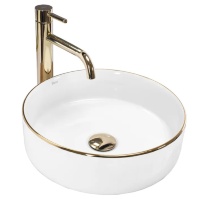 Lavabo Rea Sami 36x36 borde dorado (REA-U6758)