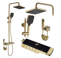 Sistema de ducha Rea Rob oro mate, con termostato (REA-P6623)