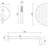 Conjunto de ducha empotrado Rea Lungo dorado (REA-P4110)
