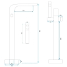 Mezclador de baño Rea Clark de pie, negro (REA-B5300)