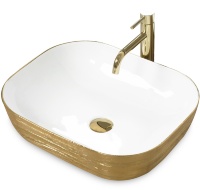 Lavabo Rea Floria 51x41 dorado/blanco (REA-U0027)