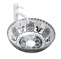 Lavabo Rea Etno 40x40 negro-blanco (REA-U7500)