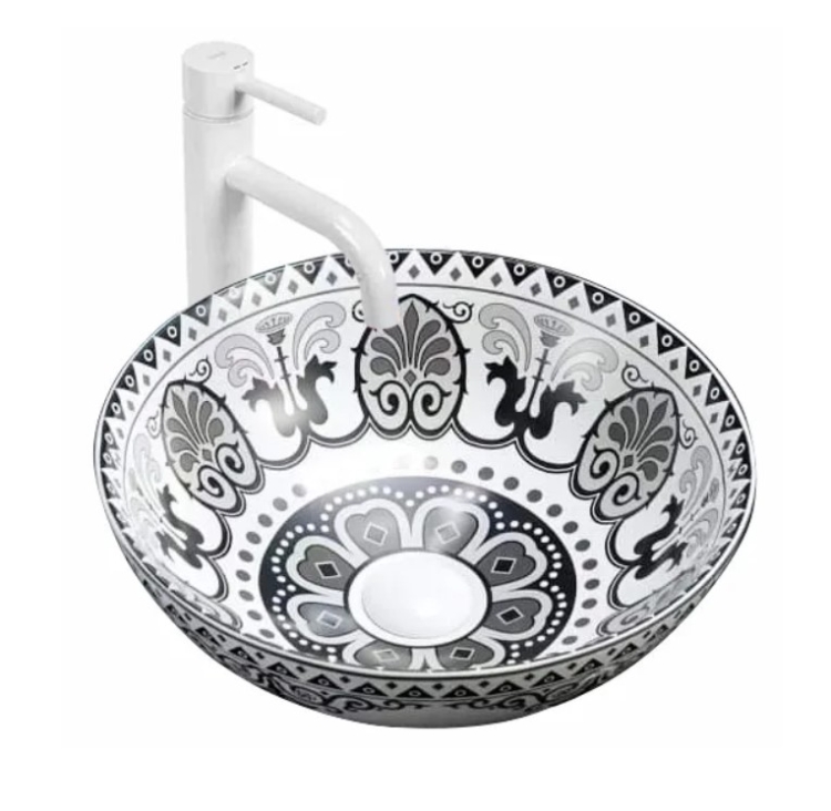 Lavabo Rea Etno 40x40 negro-blanco (REA-U7500)
