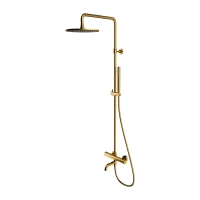 Omnires Y shower system with thermostat, brushed gold (Y1234GLB)