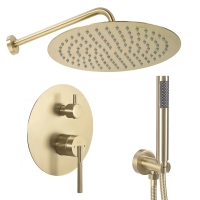 Sistema de ducha Rea Argon oro cepillado + caja de montaje oculta (REA-P7810)