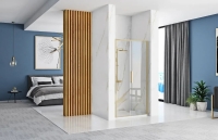 душевая дверь Rea Rapid Slide 160x195 безопасное стекло, прозрачное, gold brush (REA-K9381)