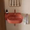 умывальник Omnires Ovo M+ 55,5x38,5 угловой, левый, matt terracotta (OVO555UWLTE)