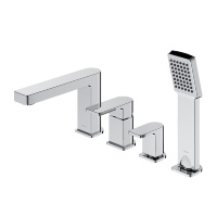 Mezclador de bañera Omnires Baretti de 4 orificios cromado (BA7832CR)